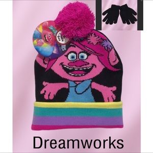 NWT Dreamworks Trolls World Tour Hat‎ and Gloves Set